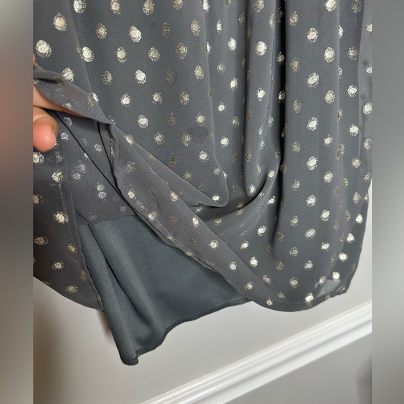 Paper Crane layered gold shimmer polka dot tank top - Picture 3 of 7